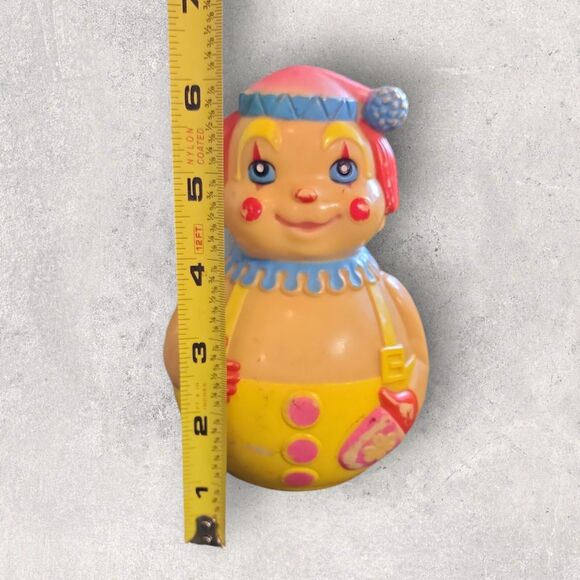Vintage 1972 Creepy Clown Roly Poly Toy Halloween Chime Prop Haunted Nursery - Picture 8 of 8